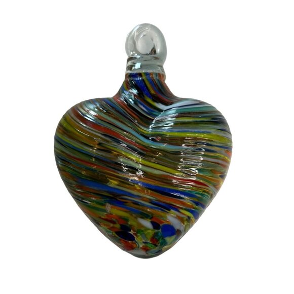 Other - Blow Glass Colorful Rainbow Heart Shaped Ornament